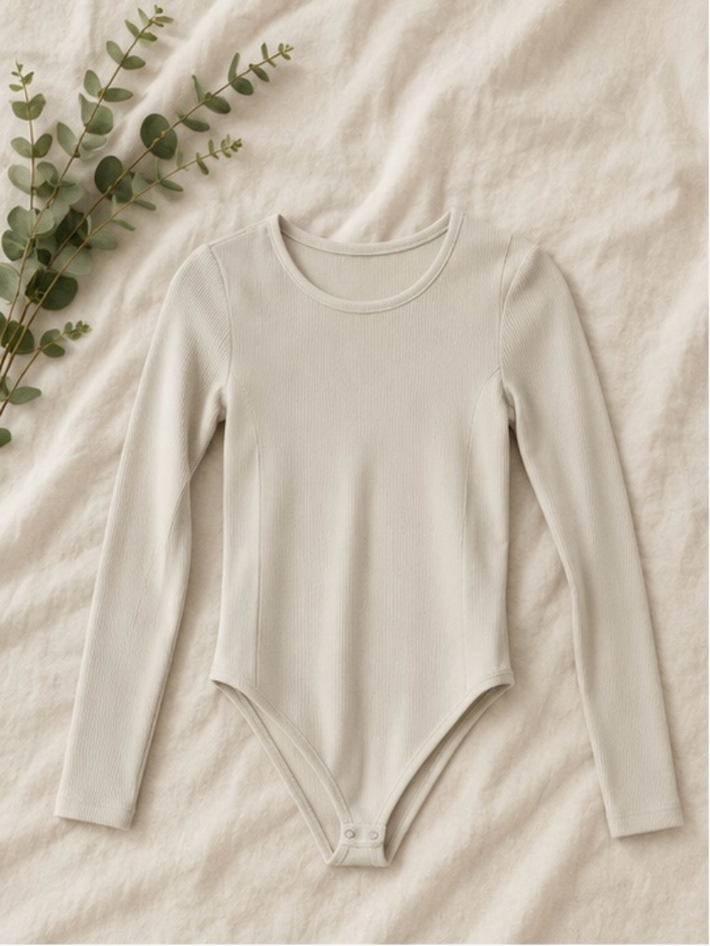Lululemon Ribbed Long Sleeve Bodysuit Cream Size M